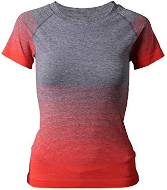 Hippolo Women's T-Shirt Sport Shirt Colour gradient Shirts Sport Clothing Running shirt free time Top Upper Short Arm Round Neck