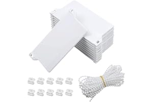 YZROHYI 10 Piezas Contrapesos Cortinas Verticales 127 mm,Pesos para Cortinas Verticales,Contrapeso Persiana Vertical PláStico,Accesorios Cortinas de Lamas Verticales con Cadena y Conector-Blanco
