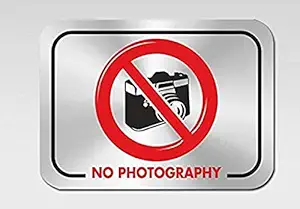 NO Photography Stainless Steel Signboard (11 x 8 x 2 Centimeters)