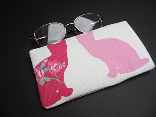 Fabric case for reading glasses/ phone sleeve, pink cats