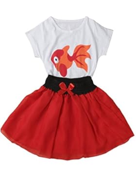 Amlaiworld 2~6 anni Ragazza Vestiti Estivi,Goldfish piccola camicia + gonna