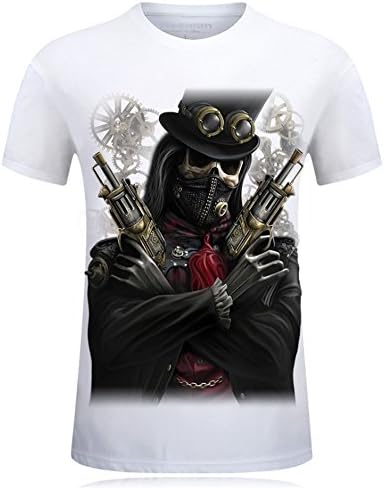 Angcoco Men's Short Sleeve Professional 3D Digital Print T Shirts Pirate