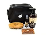 Urbane Men Beard Grooming Kit with Wash Bag - Beard Shampoo, Oil, Brush and Comb Gift Set