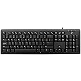 V7 Kabelgebundene USB-Tastatur mit PS2-Adapter – US - Tastaturen (Standard, Verkabelt, USB + PS/2, Mechanischer Switch, QWERTY, Schwarz)
