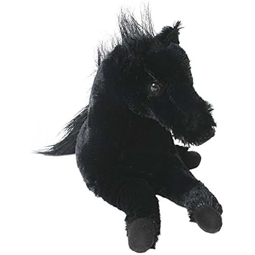 peluche cheval noir