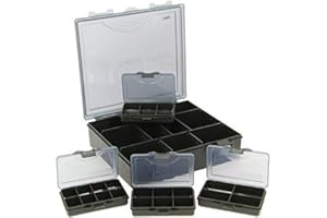 NGT New Carp Fishing 4+1 Black Tackle Box System + Bit Boxes & Stiff Rig Board