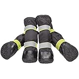 LESYPET Hund wasserdichte Stiefel Haustierschuhe für mittlere bis große Hunde für verschneite oder regnerische Wetter-Schwarz,XS