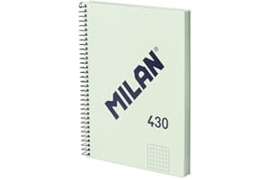 MILAN® Cuaderno A5 con tapa dura, cuadrícula 5 x 5 mm, 80 hojas de 95 gr/m², colección 430, verde