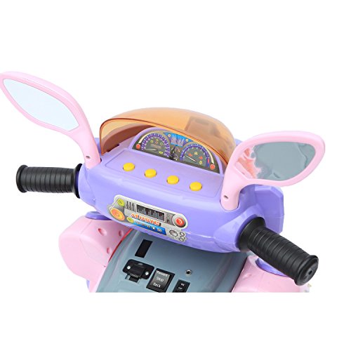 Elektromotorrad 6V für Kinder von 3 bis 6 Jahren - 3 Räder rosa