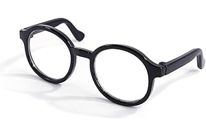 TXUOLIN Cute Black Pet Dog Glasses Clear Lens Retro Glasses Photo Props Transparent Cat Sun Glasses for Small Dogs Cats Cosplay Costume Apparel Accessories