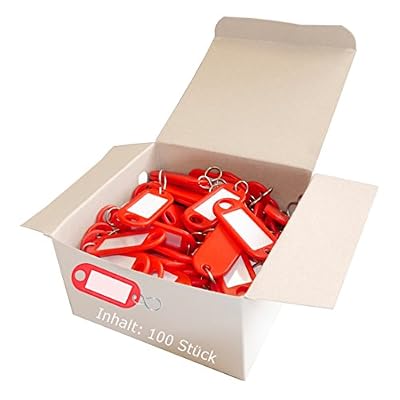 Wedo 262803402 Clé en plastique avec crochet S Étiquettes amovibles Rouge Lot de 100