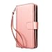 Produktbild Geldbeutel IPhone 7 Plus Shell-Fall-Mappen-Schutz-PU-Leder Portmonee Multifunktions Handtasche Wallet Reiseschutz Portable purse Handy Geldtasche Mobiltelefon Austausch Rack-Abdeckung Tasche Kleine Geldbörse ID Lizenz Kreditkarte Rose Gold