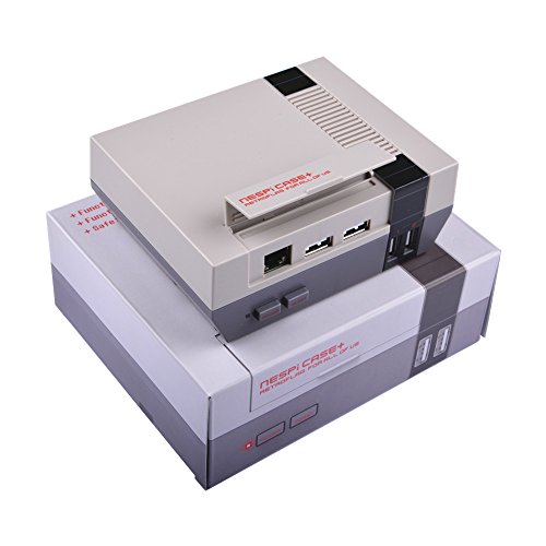 Retroflag NESPi Case   Plus con controladores de juego con cable USB y ventilador de refrigeraci  n y disipadores t  rmicos para RetroPie Raspberry Pi 3 2 modelo B y Raspberry Pi 3B  