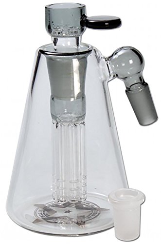 'Blaze? Vorkühler 6-Arm Perkolator mit Kopf, Gewicht: 0,21 kg, Höhe: 105mm, Ansatz: 45°, Schliff: NS 14/19 (14,5mm/18,8mm), Zubehör: Kopf NS 19, Adapter NS 19/14, Form: Pyramide, Farbe: grau/titan
