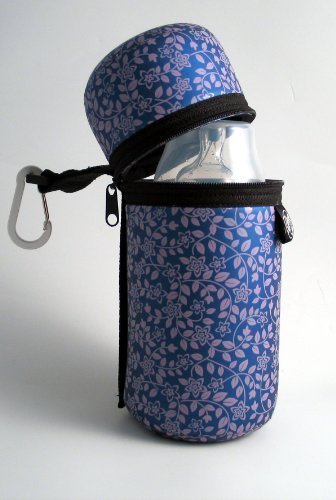 Butler bottle holder purple flower - thermal, machine washable and easy to carry
