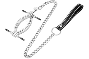 AMAZING MALL Clip en métal réglable en acier inoxydable avec chaîne en acier inoxydable