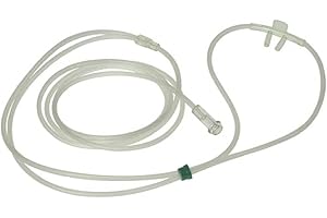 O2 MED Cannula Nasale monopaziente per adulti per Ossigenoterapia con tubo antischiacciamento - Distributore nasale 14 x 15 mm
