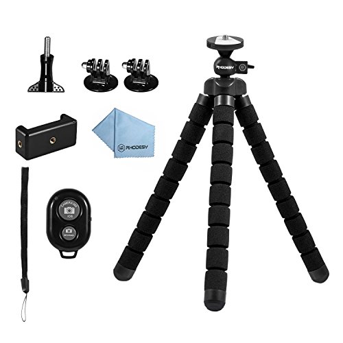 Rhodesy RT-02 Flexible Octopus Style Stativ-Halter mit Bluetooth-Fernbedienung fÃ¼r Kamera, jedes Smartphone mit Clip