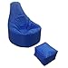 Produktbild Großes Gaming Sitzsack Innen und Außenbereich Garten Lounge Gamer Sessel mit Passendem Hocker in blau Hochwertiges Wasserabweisendes Material