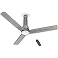 Havells 1200mm Elio Prime BLDC Ceiling Fan | Remote Controlled, High Air Delivery Fan | 5 Star Rated, Upto 60% Energy Saving, 2+1* Year Warranty | (Pack of 1, Slate Mist) Grey