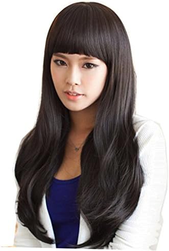wigstyle New Style Women Girls Sexy Long Curly Fashion Full Human Hair Wig (Black)