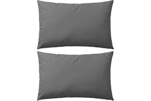 vidaXL 2X Cojines de Exterior 60x40cm Gris Almohada Muebles Jardín Decoración