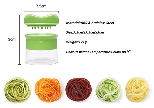 FunRun Spiral Cutter, Healthy Vegetable Slicer Potato, Zucchini, Asparagus Peeler – Cucumber Vegetable Spiral Slicer - 3