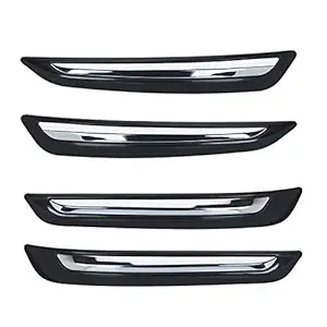 MIZZEO Plastic/Nylon/Nickel Car Bumper Protector Guard (Black, Steel, Pack of 4) for Tata Tiago (Type-I) 2016-2020