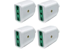 ZOREI 4 Pezzi Presa Elettrica, Presa Bipasso 2P+T 10/16A, Compatibile Con Spina Italiana 10A e 16A (Bianco)