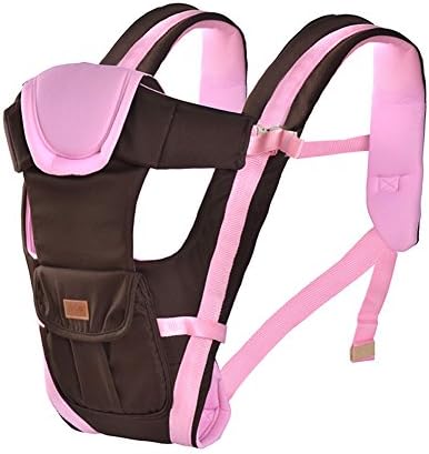 Angelparty Soft Cotton Ergonomic Baby Carrier | Adjustable 4 Positions Front and Back Carrier | Pouch Bag Wrap Soft Structured Ergonomic Infant Sling | Pink