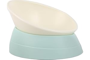 JWPC Bulldog Bowl Anti-Slip Dog Cat Dish Detachable Rubber Dog Bowl Pet Sterile Tilted Pet Feeder Slope Bas (Green, 3.5 Cup (Medium/Large Dog))