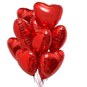 25 Globos Corazón Rojo Helio