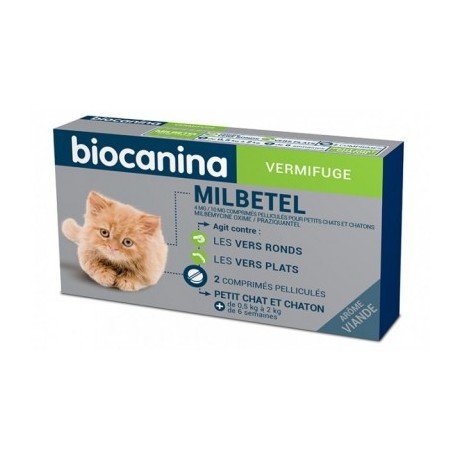 Biocanina milbetel vermifuge chatons petits chats 2 comprimés