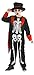 Produktbild Magicoo Gentleman Skelett Kostüm Kinder Jungen schwarz-rot-weiß - schickes Halloween Kostüm Jungen (134/140)