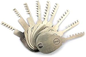 TPM GO Juego de herramientas de recogida de bloqueo de peine 9pcs para cerrajero, herramienta de bloqueo abierto