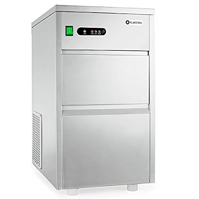 Klarstein machine à glace Industrie • machine à glaçons • Ice Maker • 20 kg/24 h • 240 w • 5 kg • pelle • système à tubes • LED • neutre au goût • discrète • inox • classe climatique ST • argent