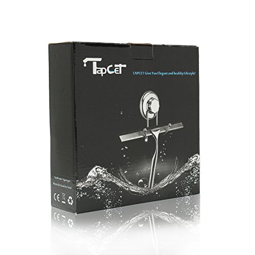 Dusch Abzieher, TAPCET Edelstahl Duschabzieher Scheibenwischer Glasfenster Shower Squeegee mit Saugnapf Hakenhalter für Auto Fliesen Spiegel Duschtüren und Fenster - 6