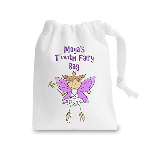 Childrens Personalised Tooth Fairy Bag Gift Kids Baby Magical Personalized Cotton Drawstring Bag