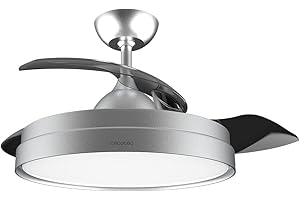 Cecotec EnergySilence Aero 4280 Niewidoczny stalowy wentylator sufitowy z wysuwanymi łopatkami, lampą, timerem, 3 odcieniami światła i funkcją lata-zima 40 W, średnica 106 cm, stal szara