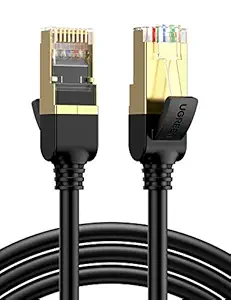 Ugreen Ultra Durable High Performance Cat7 Shielded Ethernet Networking Cord Patch Cable 10Gbps 600Mhz S/STP Molded Network Lan Cable Stranded Copper , 6ft/2m