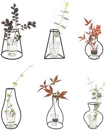 6pcs Plant Vase Iron Metal Hanging Stand Holder, Vase Shape Accessories Home Garden Decoration