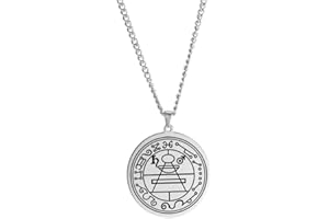 VASSAGO Acero inoxidable Salomón Collar Júpiter Sello Amuleto Llave de Salomón Joyería Arcángel Colgante para Hombres Mujeres