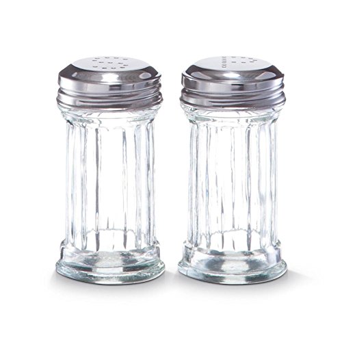 Salz-und Pfefferstreuer-Set - 2-tlg. - Ø 5 x 9,5 cm - Sreuerset klassisch aus Glas und Metall