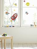 Fenstersticker Tiere im Weltraum