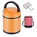 Produktbild Isolierte Brotdose aus Edelstahl, Vakuumglas für warme/kalte Speisen, tragbare mehrstufige Thermoskanne, Vorratsbehälter für Mittagessen für Erwachsene, warm für 10 Stunden, mit Beutel-orange-1