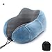 Produktbild Reisekissen,Nackenkissen Soft Magnetic Stoff Nackenstütze Büro Auto Nackenstütze Nickerchen Schlafen Cervical Healthcare Kissen Für Travel Office Home Camping Auto Blau 30X28X14Cm