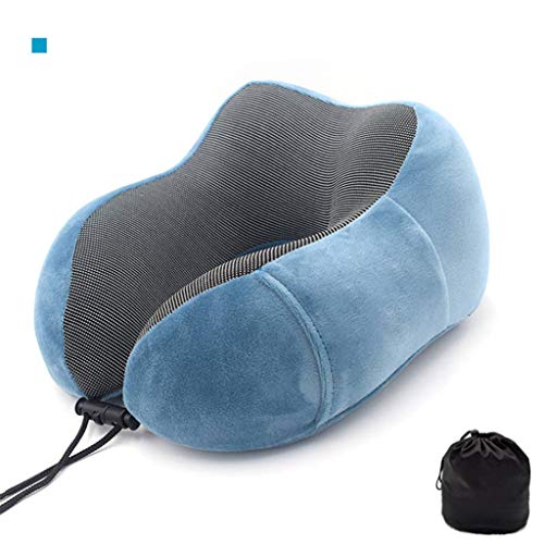 Preisvergleich Produktbild Reisekissen,Nackenkissen Soft Magnetic Stoff Nackenstütze Büro Auto Nackenstütze Nickerchen Schlafen Cervical Healthcare Kissen Für Travel Office Home Camping Auto Blau 30X28X14Cm