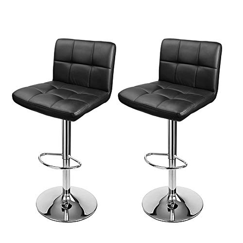 spécifications D4P Display4top Lot de 2 Tabourets de Bar, Hauteur Réglable, Barre et Repose-Pieds Chromés, Rotatif à 360 Dégrées, pour Bar, Comptoir ou Cuisine(Noir)