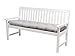 Produktbild Ambientehome 90437 Massivholzbank 3er Bank Gartenbank 1,50 Meter FINNLAND inkl. Kissen Holzbank Nordisches Design Weiß