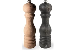 Dekomiro Geschenkset Peugeot Paris Nature Salzmühle und Nature Dark Pfeffermühle 22cm mit 100 Gramm Salz gratis